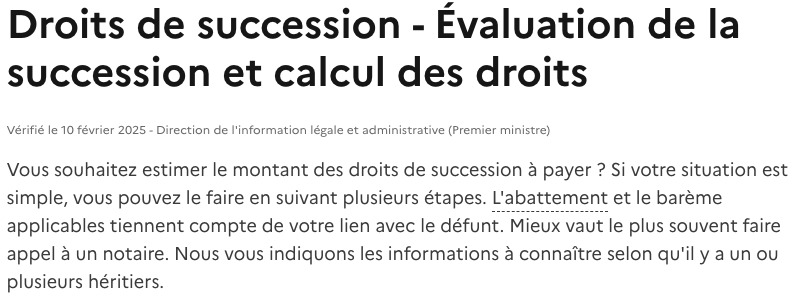 Simulateur des droits de succession